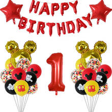 36Pcs Minnie Mouse Balloons Mickey 1St Birthday Party Decorations Kids Ballon Number Globos Baby Shower Confetti Latex Ball Toy 2024 - buy cheap