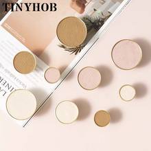 Tinyhob Leather+Brass ins Furniture Handles Nordic Wardrobe Dresser Knobs Cupboard Cabinet Drawer Pink Round pull Kids Room Knob 2024 - купить недорого