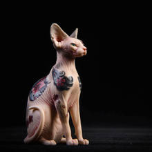 1/6 Scale Simulation JXK tattoo version of Sphinx (hairless cat) simulation animal model static indoor decorations display play 2024 - buy cheap