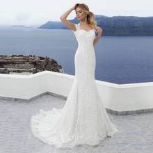 NBW058 robe de mariee Luxury Lace Mermaid Wedding Dress 2019 Custom Made Vintage Bridal Gown Wedding Fish tail vestido de noiva 2024 - buy cheap