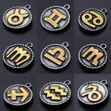 3pcs/lot Two Tone 12 Zodiac Sign Charm Pendant Wholesale 100% Stainless Steel Diy Finding Charms For Jewelry Bracelet Making 2024 - buy cheap