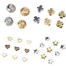 Olingart 12Pcs/Lot Zinc Alloy KC Gold Metal Spacer Beads Charms Pendants DIY Necklace Bracelet Earring Jewelry Finding Making 2024 - buy cheap