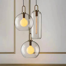 Postmodern ins Pendant Lights Luxury Restaurant Lamps Nordic Bar Bedroom Bedside Glass Ball Single Hanging Lamp 2024 - buy cheap