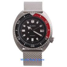 Bliger relógio automático masculino, mostrador preto, caixa prateada, cristal safira, luminoso, relógio mecânico, movimento nh35 2024 - compre barato