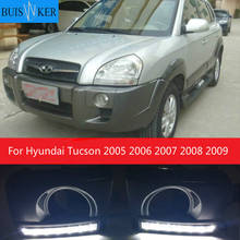 Par de luces LED de circulación diurna DRL, lámpara de señal delantera blanca, accesorios para Hyundai Tucson 2005, 2006, 2007, 2008, 2009 2024 - compra barato