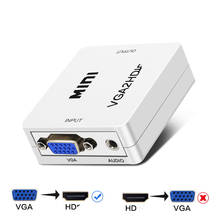Convertidor portátil Mini VGA a HDMI compatible con VGA2HD, adaptador de Audio de 1080P para Notebook, PC, HDTV, proyector y TV 2024 - compra barato