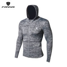 FANNAI куртка для бега с длинными рукавами, облегающая спортивная куртка для фитнеса, футбола, светоотражающая куртка для тренировок, куртки с капюшоном для бега 2024 - купить недорого