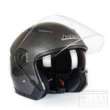 Capacete de motocicleta masculino e feminino, capacete de quatro estações, meio capacete para moto, lente dupla 2024 - compre barato