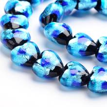 10pcs Handmade Lampwork Heart Beads Blue DIY Jewelry Making for Bracelets Necklace Decorate 11x12x8mm hole 1mm 2024 - buy cheap