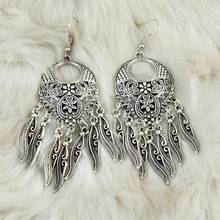 Jhumka Indian Earring Vintage Jewelry Gypsy Hippie Big Afghan Pakistani Tribal Leaf Tassel Female Earrings for Women 2024 - buy cheap