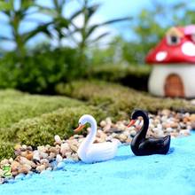 Minifiguras en miniatura de cisne de ganso, modelo de terrarios/acuarios, adornos, decoración de jardín, 1 o 2 piezas 2024 - compra barato