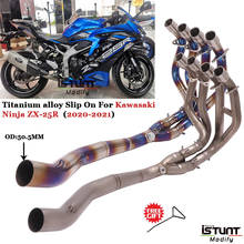 Motorcycle Exhaust Full System Escape Modified Titanium Alloy Front Middle Link Pipe For Kawasaki Ninja ZX-25R ZX25R 2020 2021 2024 - buy cheap