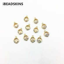 New arrival! 11x8mm 50pcs Copper/Cubic Zirconia Round Charm for Earrings parts,hand Made Earrings Necklace Findings Jewelry DIY 2024 - buy cheap