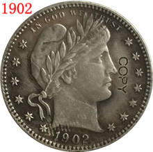 USA 1902 P,O,S, BARBER O LIBERTY HEAD, cuarto de dólares, copia de monedas 2024 - compra barato
