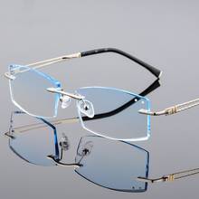 1.61 Index Optics Lens Vintage  Rimless Glasses Frames Titanium Alloy Eyeglasses Spectacle Business Men Rx Prescription 2024 - buy cheap