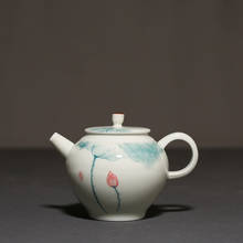150ml pintados à mão flor de lótus bule chinês cerâmica kung fu bule de chá porcelana pequena chaleira bules de chá teaware decoração de casa arte 2024 - compre barato