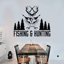 Vinilo pared calcomanía pesca tienda de caza pescador pegatinas caza salvaje pesca hobby tienda decoración etiqueta SL05 2024 - compra barato