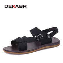 DEKABR Men Genuine Leather Sandals Summer Wading Beach Shoes Handmade Slippers Leather Casual Shoes Flip Flops Plus Size 36~47 2024 - buy cheap