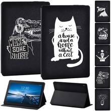 Case For Lenovo Tab M10 10.1 /Tab E10 10.1 Inch Printing PU Leather Tablet Protective Stand Folio Cover + Free PEN 2024 - buy cheap