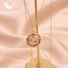 XlentAg Natural Fresh Water White Pearl Minimalist Pendant Necklace For Women Girl Wedding Gift Handmade Fine Jewellery GN0163 2024 - buy cheap