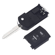 Автомобильный сменный ключ-брелок без ключа, 3 кнопки, откидной чехол для ключей, дистанционный складной чехол-брелок для Mazda 2 3 5 6 RX8 MX5 2024 - купить недорого