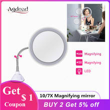 Magnifying Mirror 10/5X illuminated 24 LEDs Lighted Makeup Mirrors Table Bathroom 360° Swivel Shaving Cosmetic Mirror for Woman 2024 - buy cheap