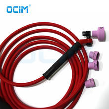 NR9 4M Red Super Soft Hose Braided Air-Cooled Complete TIG Welding Torch 35-70 Connector+Ceramic Nozzle Cups  Kits 2024 - buy cheap