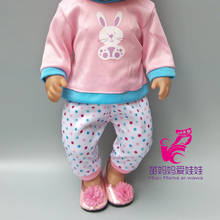 18-дюймовые детские куклы, розовая одежда, штаны, повязка на голову с цветочным принтом для 18 "кукол, одежда для девочек, новогодние подарки 2024 - купить недорого