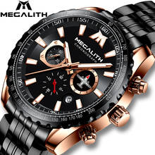 Relogio Masculino MEGALITH Sport Watch Men Aircraft Pointer Calendar Male Clock Full Steel Waterproof Quartz Watch With Box Pack 2024 - buy cheap