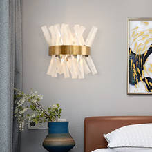 Золотой кристалл настенный светильник из нержавеющей стали настенный светильник светодиодный светильник для гостиной столовой спальни настенные бра освещение AC90-260V 2024 - купить недорого