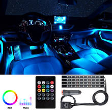 Lámpara de ambiente para Interior de coche, tira de luz LED ambiental para Hyundai Tucson 2017 Ix25 Creta Kona IX35 Solaris Accent I30 Santa Fe 2024 - compra barato