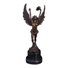 Western Bronze Statue Angel Torchbearers Sculpture Figurine Art Home Decoration 2024 - buy cheap