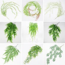 Folhas de rattan artificiais para parede, plantas verdes, folhas de hera, decoração para casamento, plantas para outono 2024 - compre barato