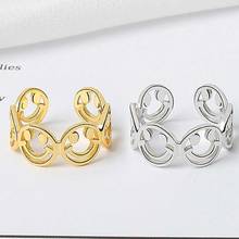 Hot Selling Multiple Happy Smiley Connecting Rings Large Retro Gold Gothic Women's Wedding Jewelry Couple Ring Dropshipping 2021 2024 - buy cheap