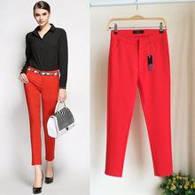 Брюки женские узкие в Корейском стиле, повседневные облегающие эластичные штаны-карандаш карамельных цветов, уличная размера плюс, на весну, лосины-стрейч, брюки 2024 - купить недорого