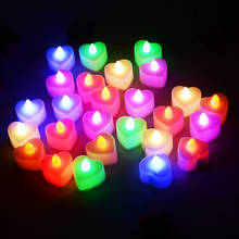 24 шт., электронные свечи в форме сердца/сердца 2024 - купить недорого