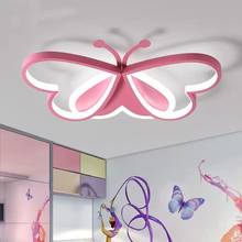 36W Remote Control Butterfly Ceiling Lamp for Kids Children Bedroom LED Dimmable Blue Pink Ceiling Lights AC 220V Surface Mount 2024 - buy cheap