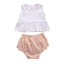 New Summer Children Girls Lace Clothes Infant Kids Sleeveless Tops T-Shirt Pink Shorts Outfits 2PCS Set 2024 - buy cheap