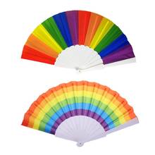 2pcs 23cm Rainbow Folding Fan Rainbow Fan Folding Fan Handheld Fan For Party Home Decorative Fans 2024 - buy cheap