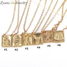 Pingente de colar da virgem maria, cores douradas, colar católico para mulheres, jóias religiosas, 10 peças 2024 - compre barato