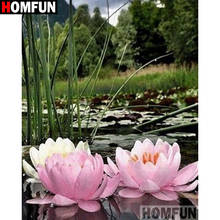 HOMFUN Full Square/Round Drill 5D DIY Diamond Painting "Lotus scenery" 3D Diamond Embroidery Cross Stitch Home Decor A30169 2024 - buy cheap