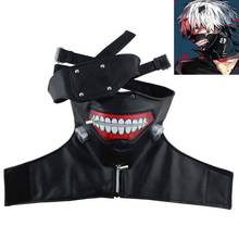 Kaneki Ken Cosplay Mascaras de Anime Adjustable Masks PU Leather Blinder Kaneki Ken Tokyo Ghoul Mask Black White 2024 - buy cheap