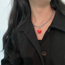 Collares de acero de titanio para mujer, joyería femenina, collar con colgante de cadena de fruta, Color plateado, moda Kpop Naszyjnik 2024 - compra barato