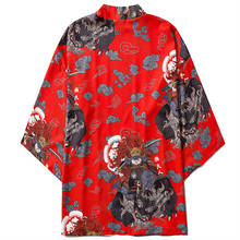Кимоно мужское традиционное в японском стиле, юката, хаори оби с принтом, уличная одежда в стиле Харадзюку 2024 - купить недорого