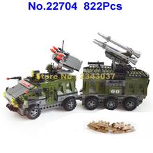 Ausini 22704 822pcs Military Army Missile Self-propelled Gun Truck 2 Building Block Toy 2024 - buy cheap