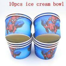 10pcs/lot Spider Ice cream Cups Kids Birthday Party Supplies Spiderman Happy Birthday Party Ice cream Bowls Wholesale Ice Cups 2024 - buy cheap