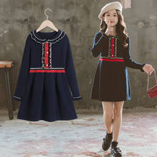 Elegant Knitted Dress for Kids Girl 8 10 12 years Long Sleeve Clothing Spring Autumn Students School Clothing 2024 - buy cheap