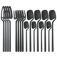 16Pcs Matte Black Cutlery Set 304 Stainless Steel Dinnerware Knife Fork Spoon Dinner Tableware Bar Party Flatware Silverware Set 2024 - buy cheap