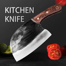 Cuchillo de cocina chino forjado de 6 pulgadas, 50Cr15 cuchilla de carnicero de acero inoxidable, mango de madera de Wenge, cuchillo de Chef 2024 - compra barato