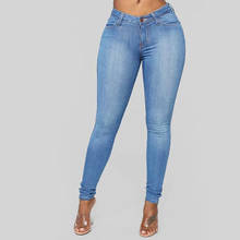 2021 High Waist Women Jeans Plus Size Denim Blue Skinny Pencil Pant Buttons Female Pant Slim Elastic Plus Size Stretch Jeans 2024 - buy cheap